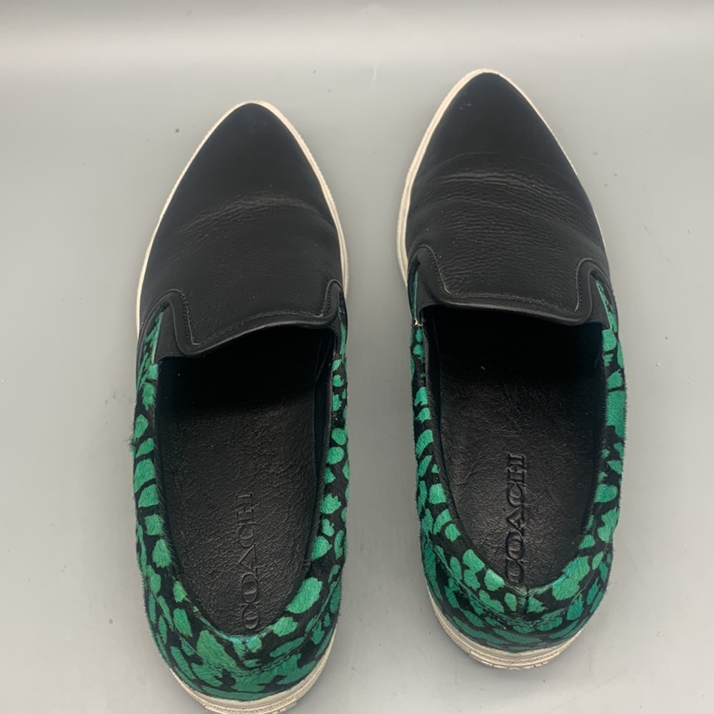 COACH SAMPLE LEATHER LEOPARD SLIP-ON SNEAKERS SIZE 9 - Picture 5 of 8